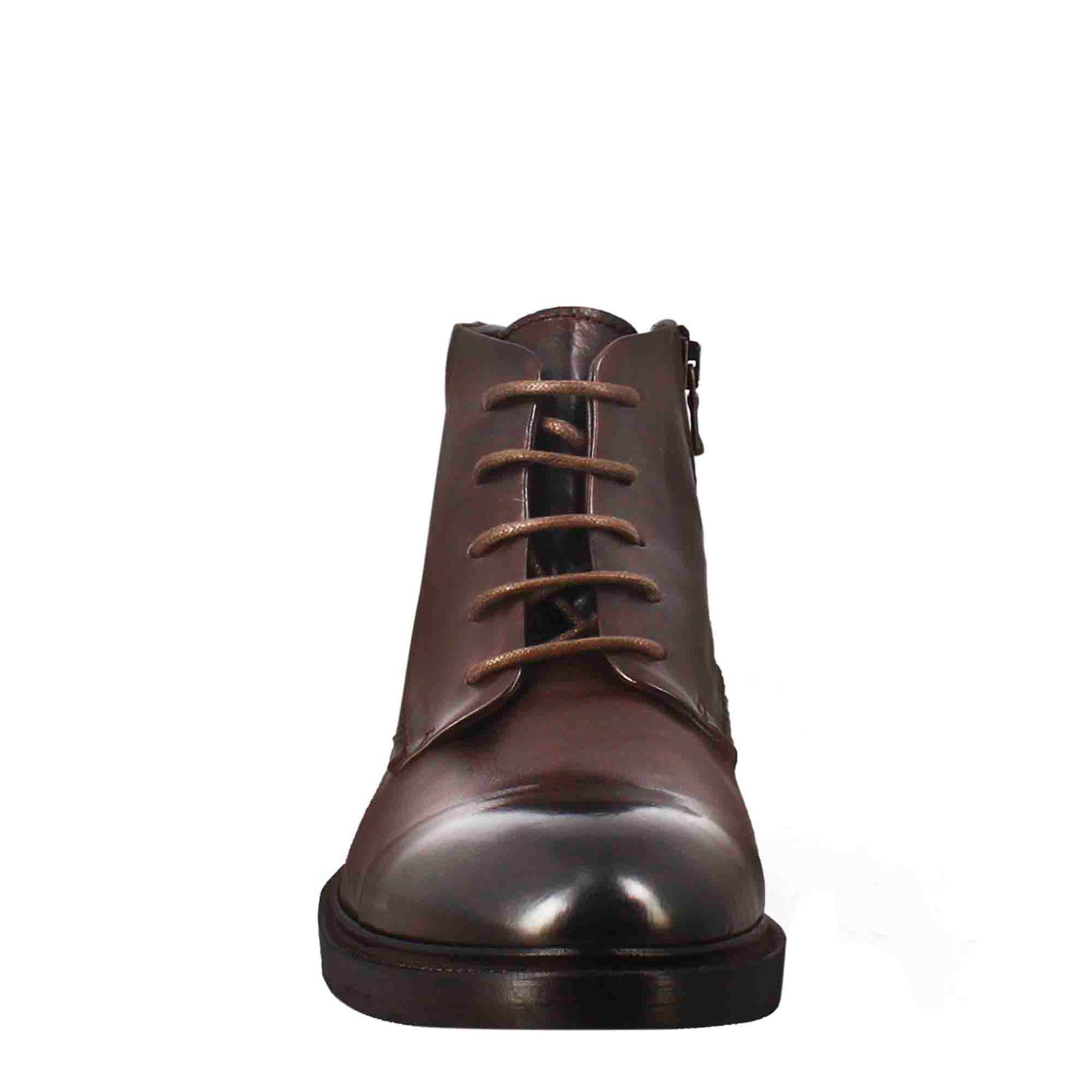 Mittelgroßer Amphibienstiefel für Herren aus gewaschenem Leder in Dunkelbraun