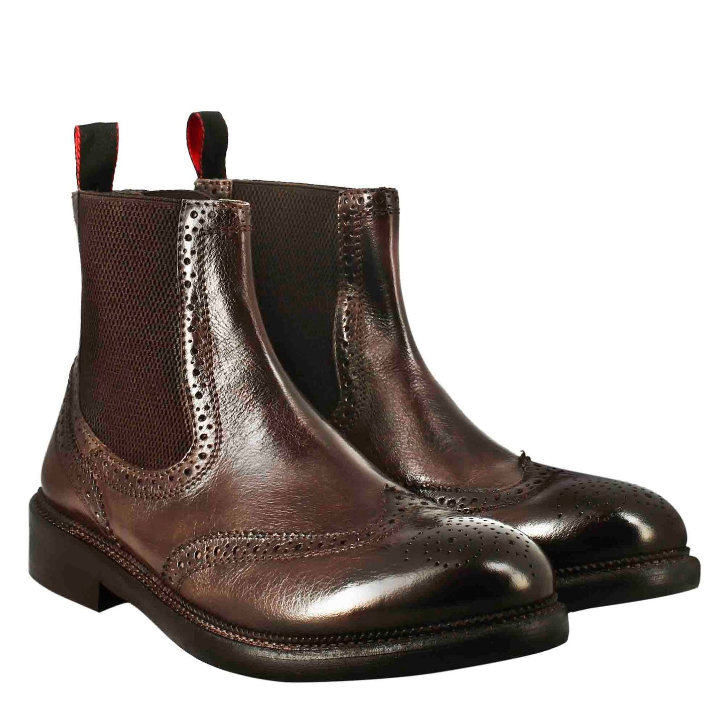 Candy ankle boot for men in bronze-coloured washed leather