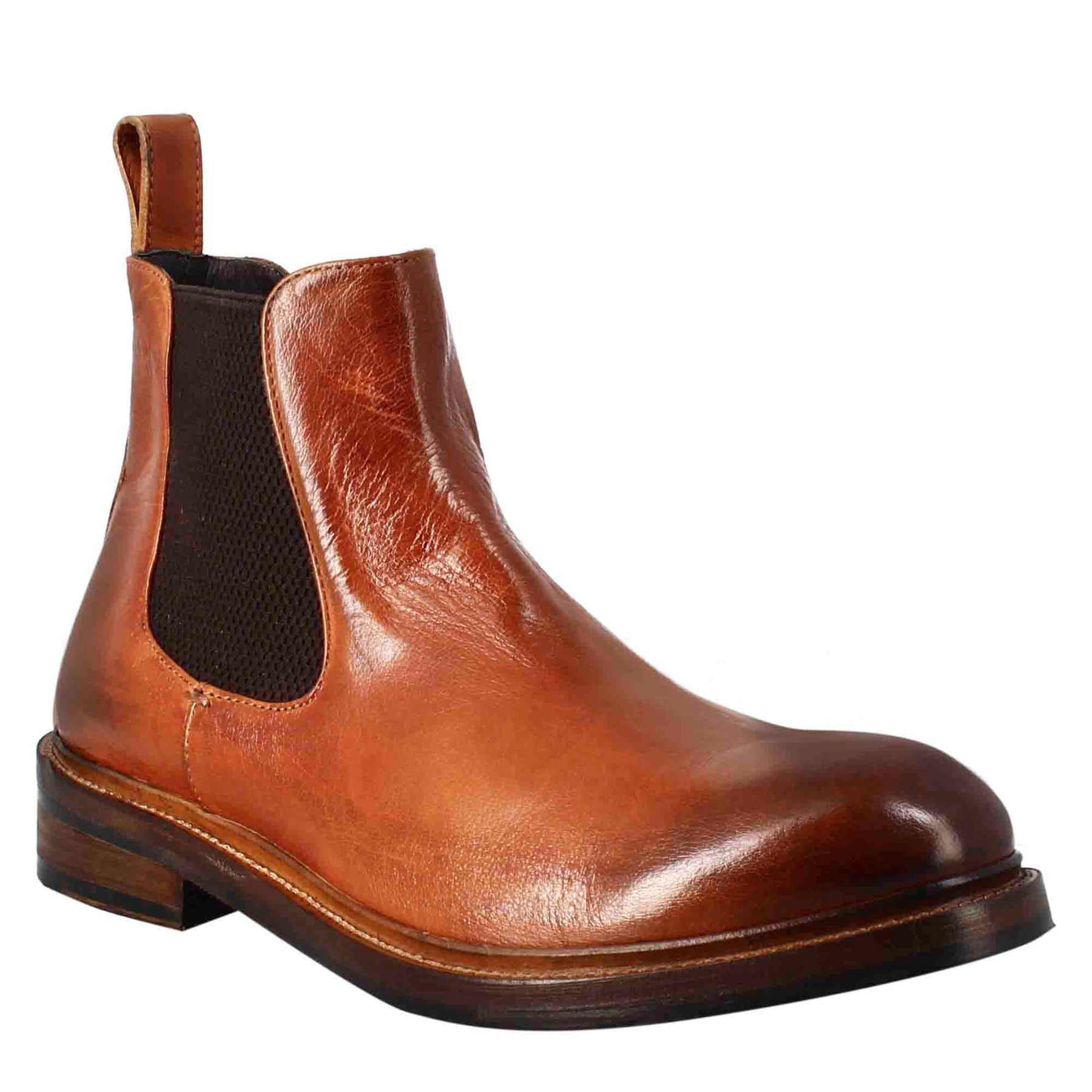 Men's Chelsea diver boot in tan washed leather