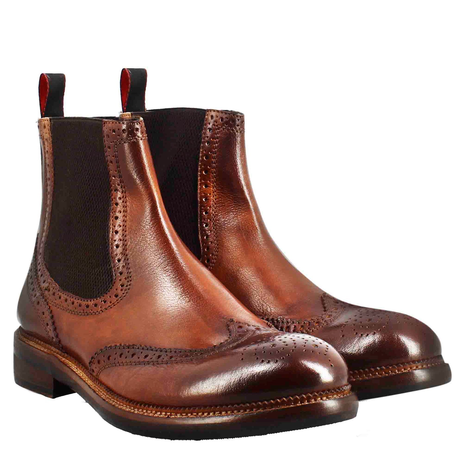 Candy Chelsea Boot für Herren aus gewaschenem Leder, Farbe Dunkelbraun