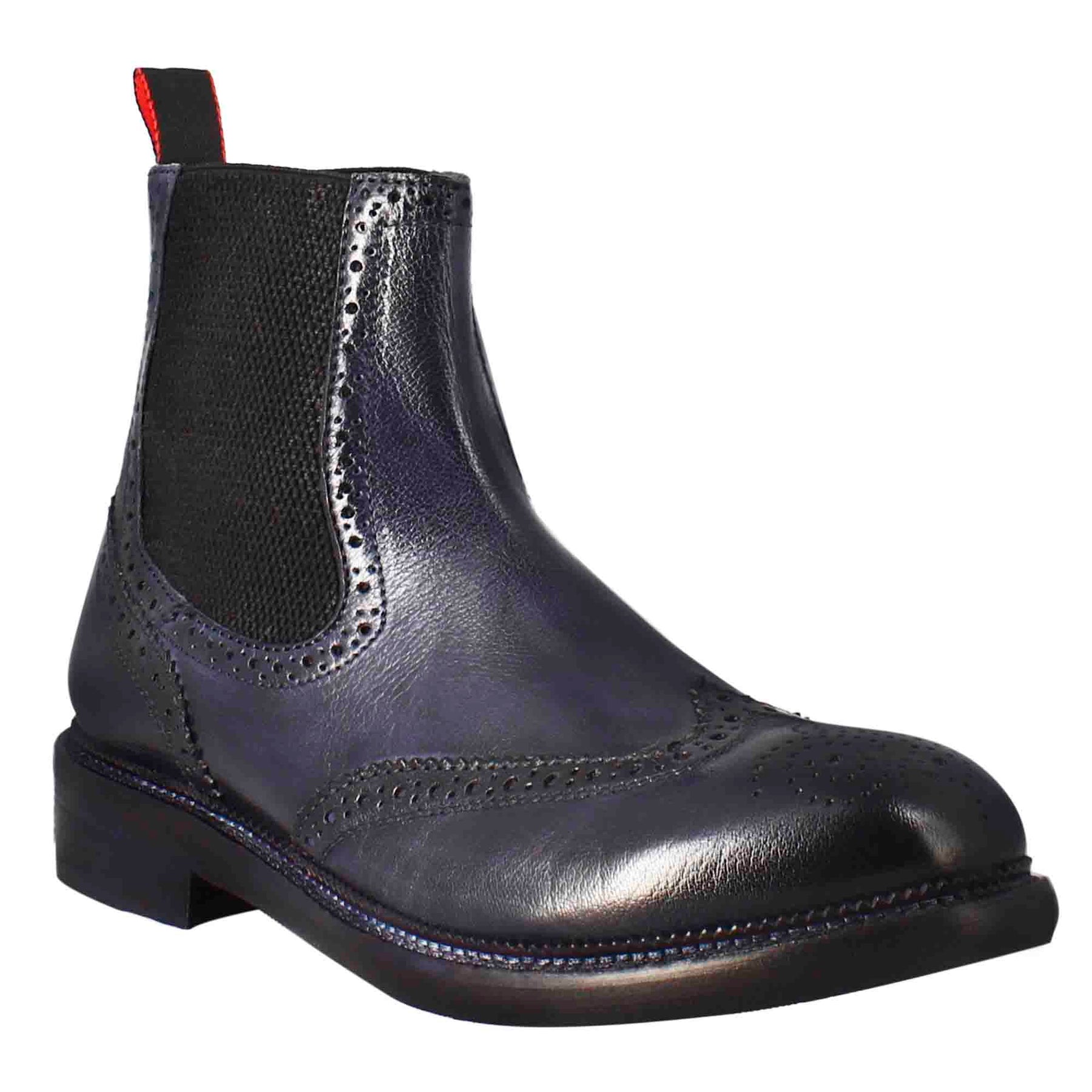 Candy Chelsea Boot für Herren aus dunkelblauem gewaschenem Leder