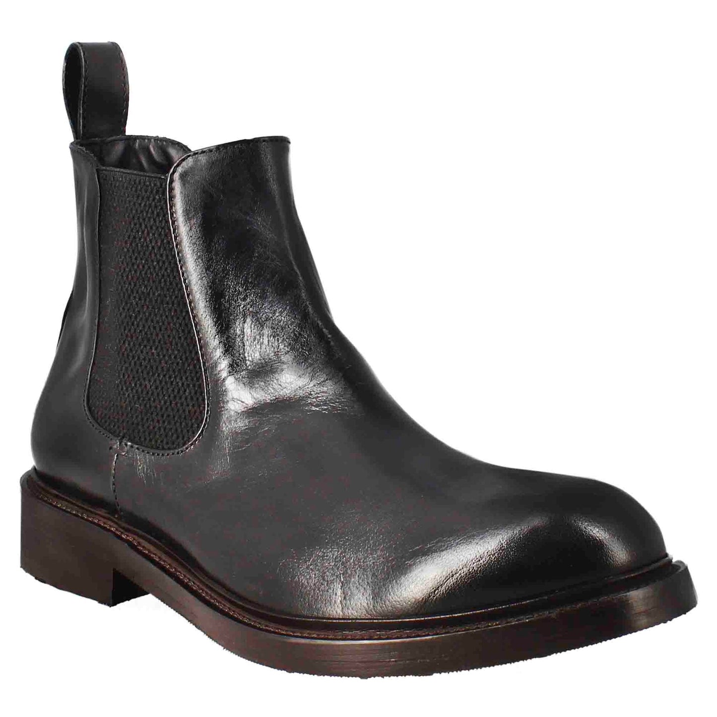 Men's Chelsea Diver boot in black washed leather