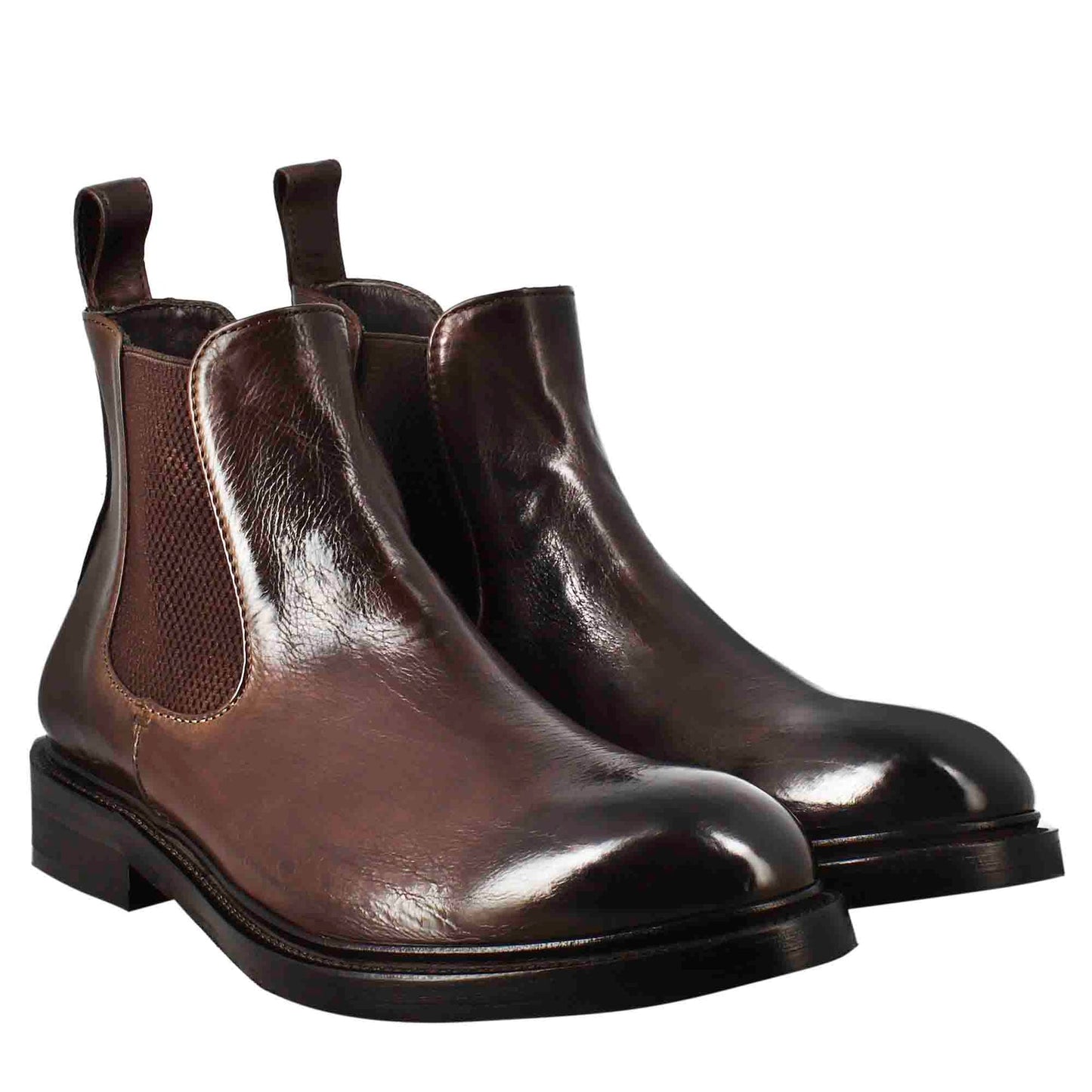 Men's Chelsea Diver boot in dark brown washed leather