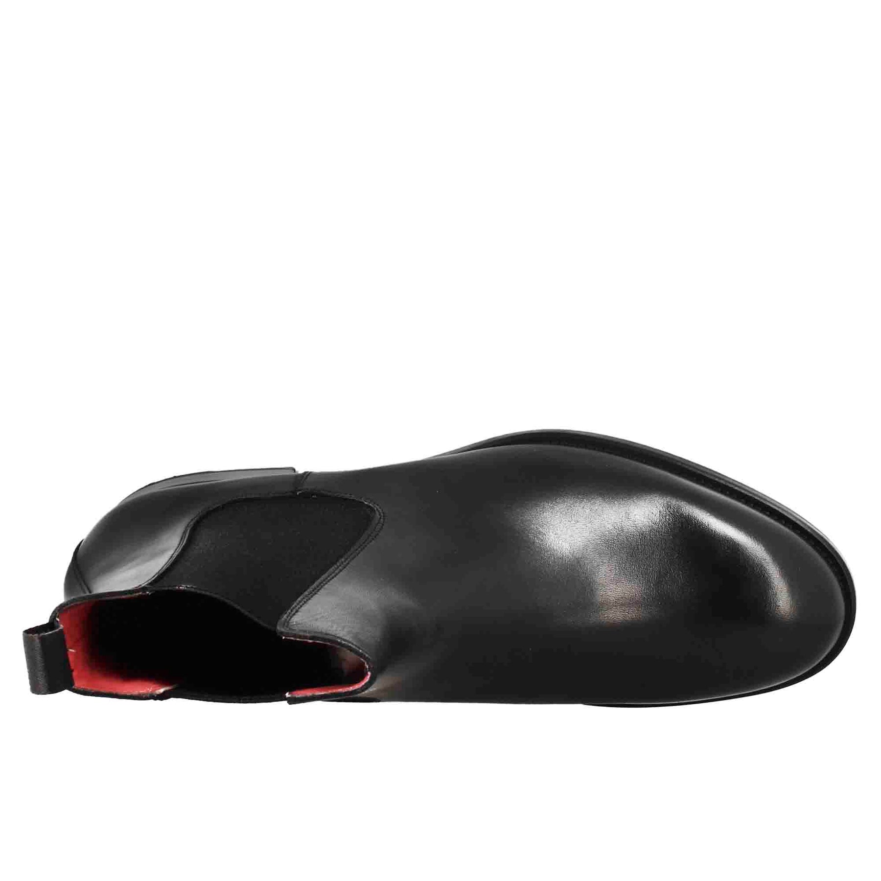 Chelsea-Boot für Herren aus schwarzem Leder mit Gummizug