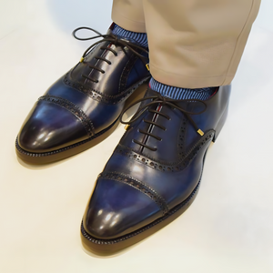 Classic Captoe Oxford - Navy Blue