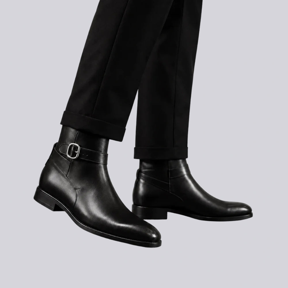 Sterling Black Leather Jodhpur Buckle Boot