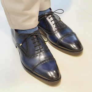 Classic Captoe Oxford - Navy Blue