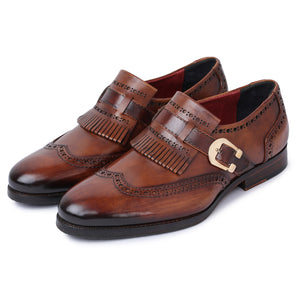 Brogue à bout golf Kiltie Monk Strap - Marron