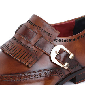 Brogue à bout golf Kiltie Monk Strap - Marron