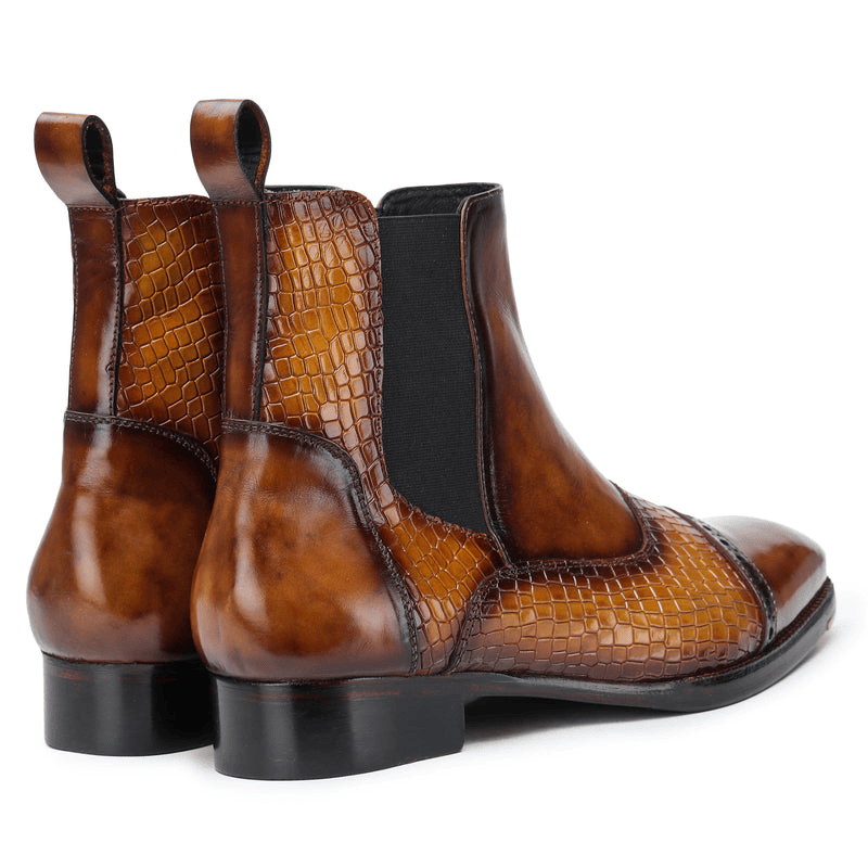 Captoe Chelsea Boots - Krokodilbraun