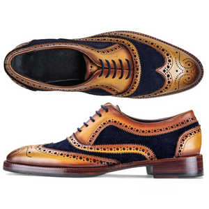 Wingtip Brogue Oxford- Navy Suede in just €184.99