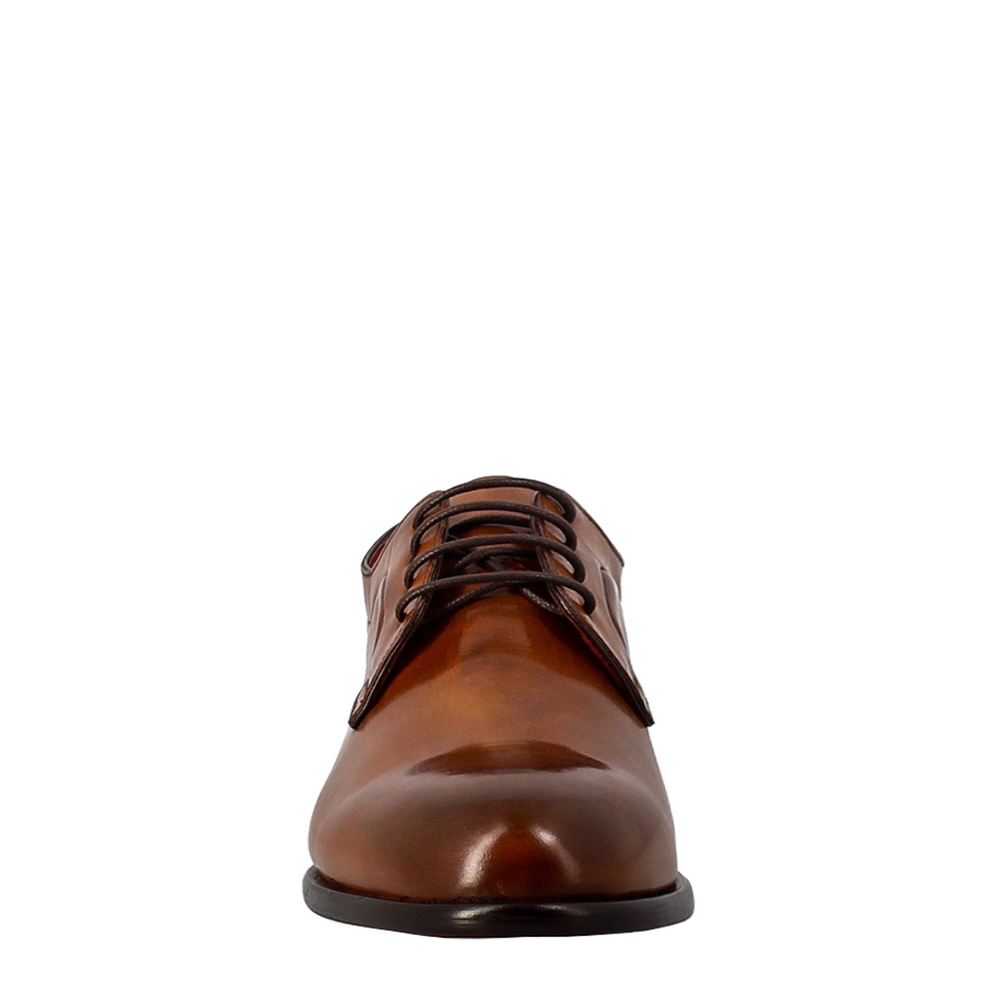 Elegant brown derby for men in smooth leather