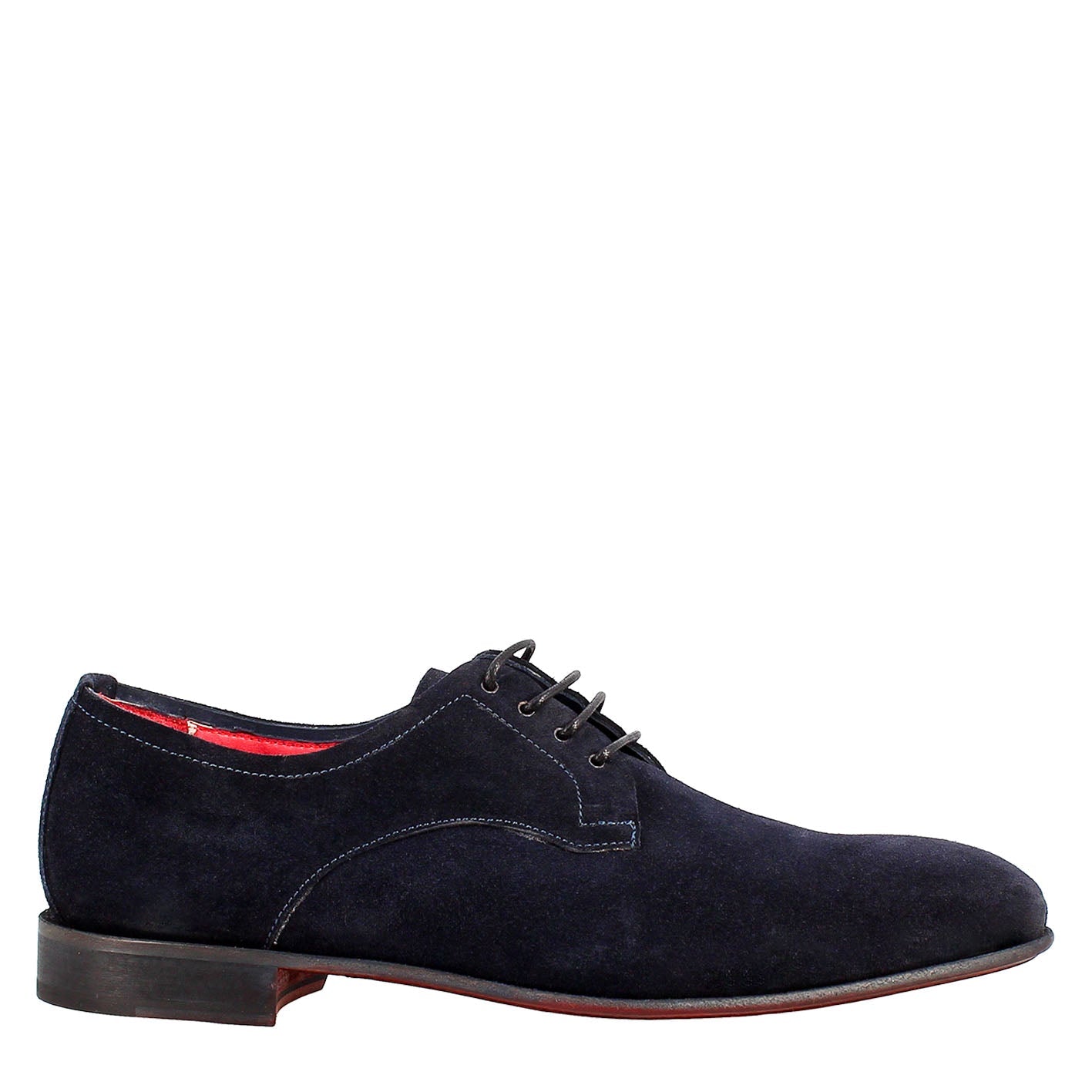 Elegant blue derby for men in suede