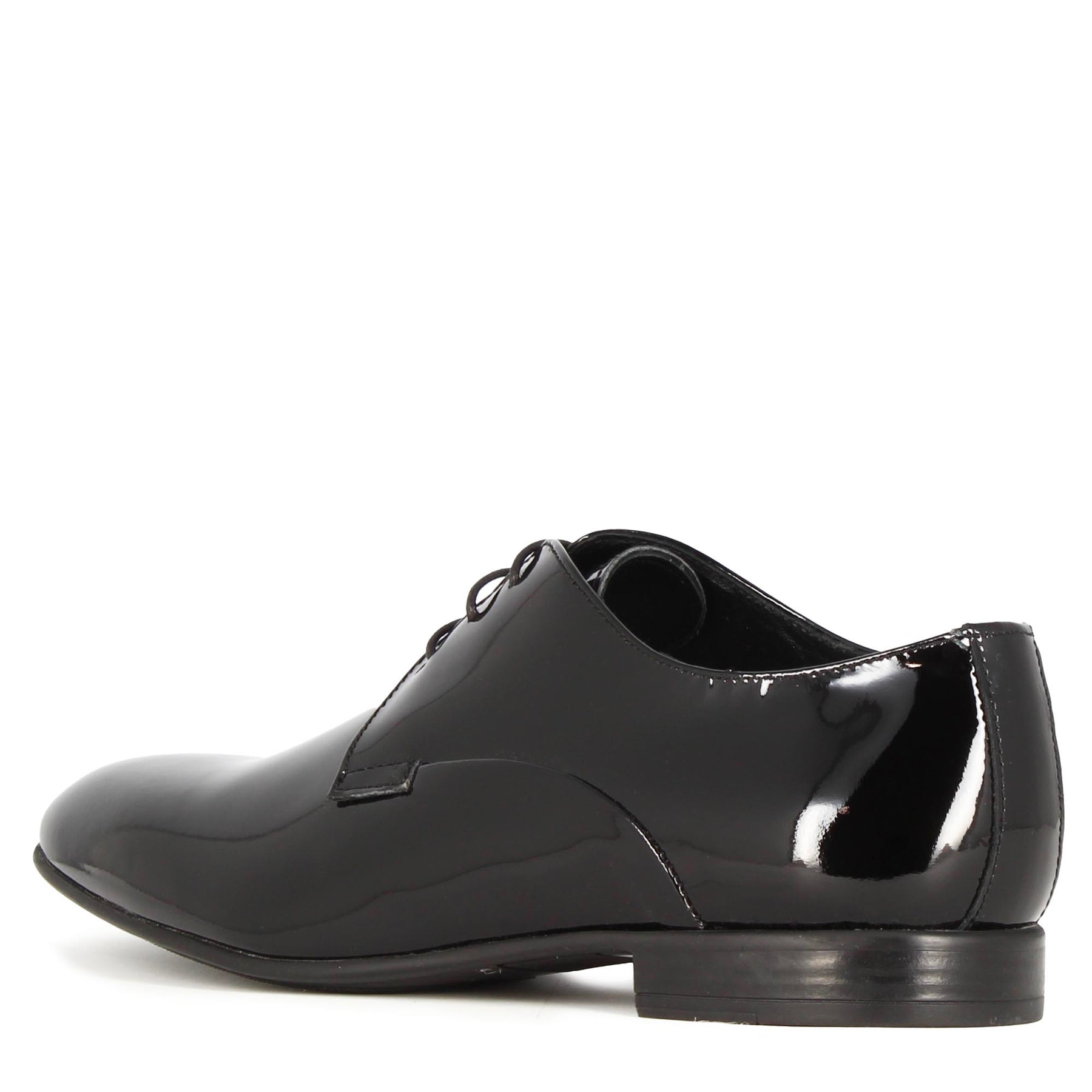 Elegant men's derby in shiny black leather
