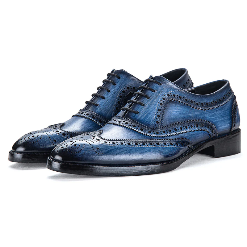 Wingtip Brogue Oxford - Marineblau