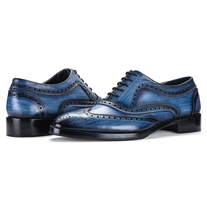 Wingtip Brogue Oxford - Marineblau