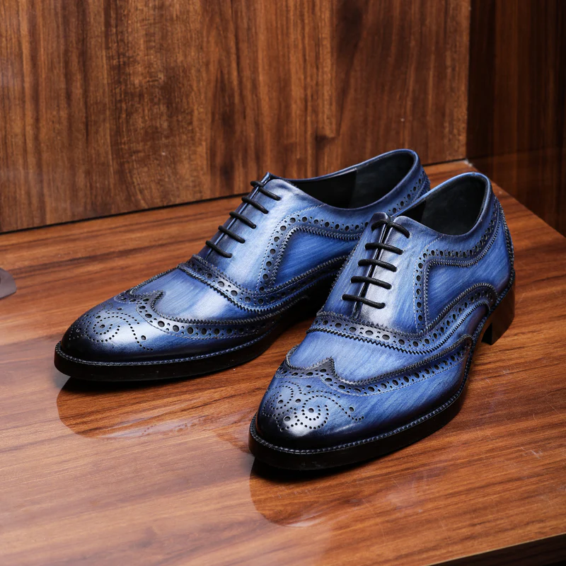 Wingtip Brogue Oxford - Marineblau
