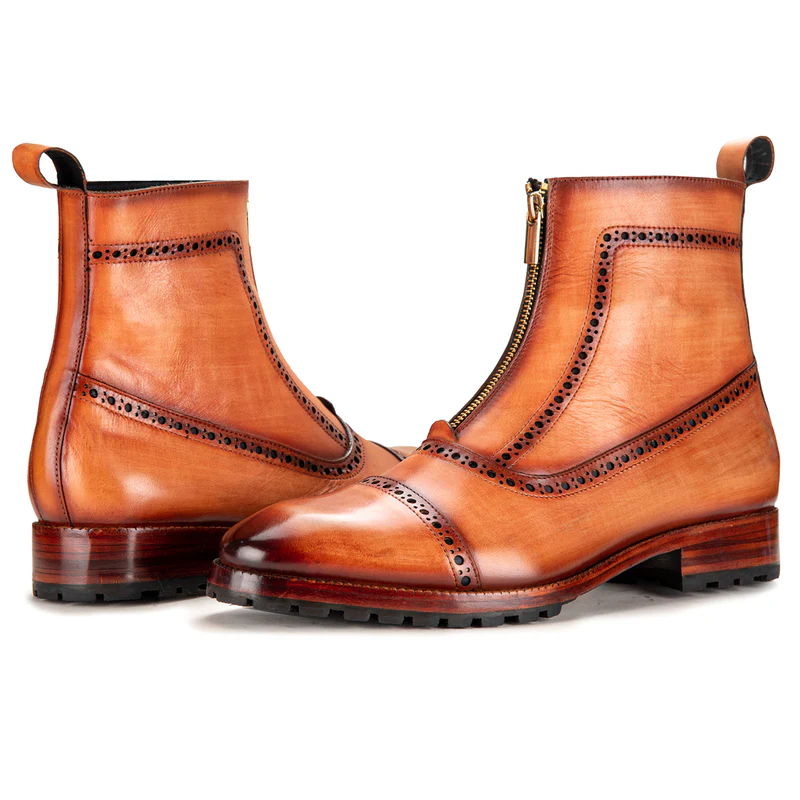 Stiefel mit Reißverschluss - Hellbraun