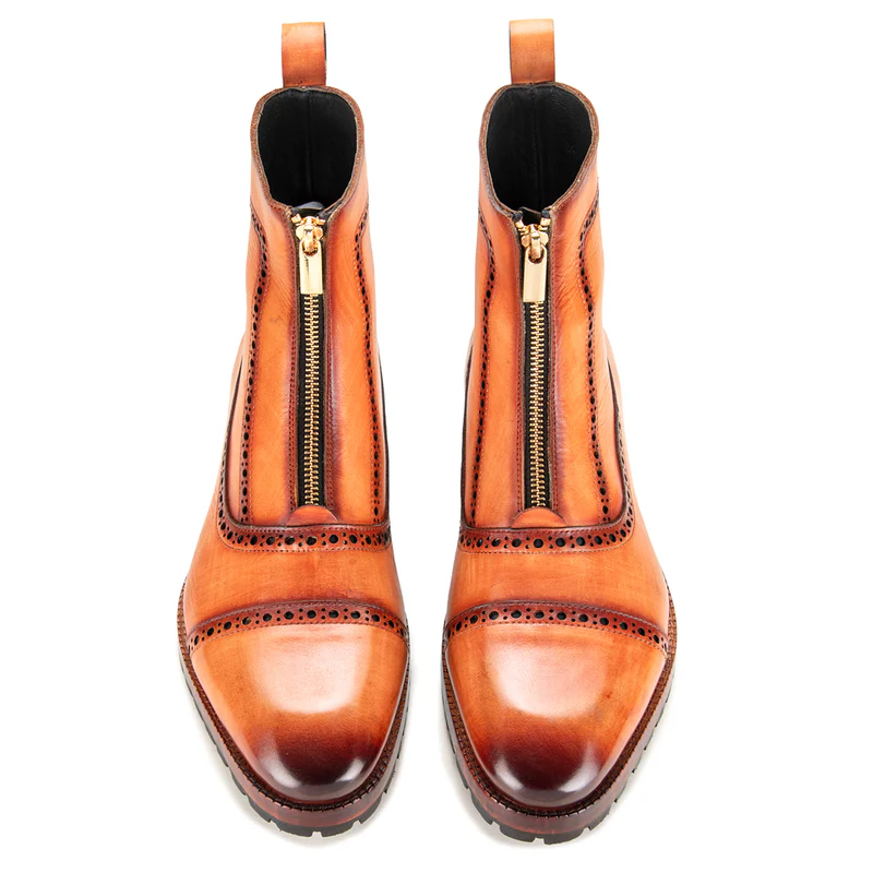 Stiefel mit Reißverschluss - Hellbraun