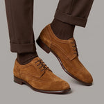 Derby élégant en daim marron pour homme
