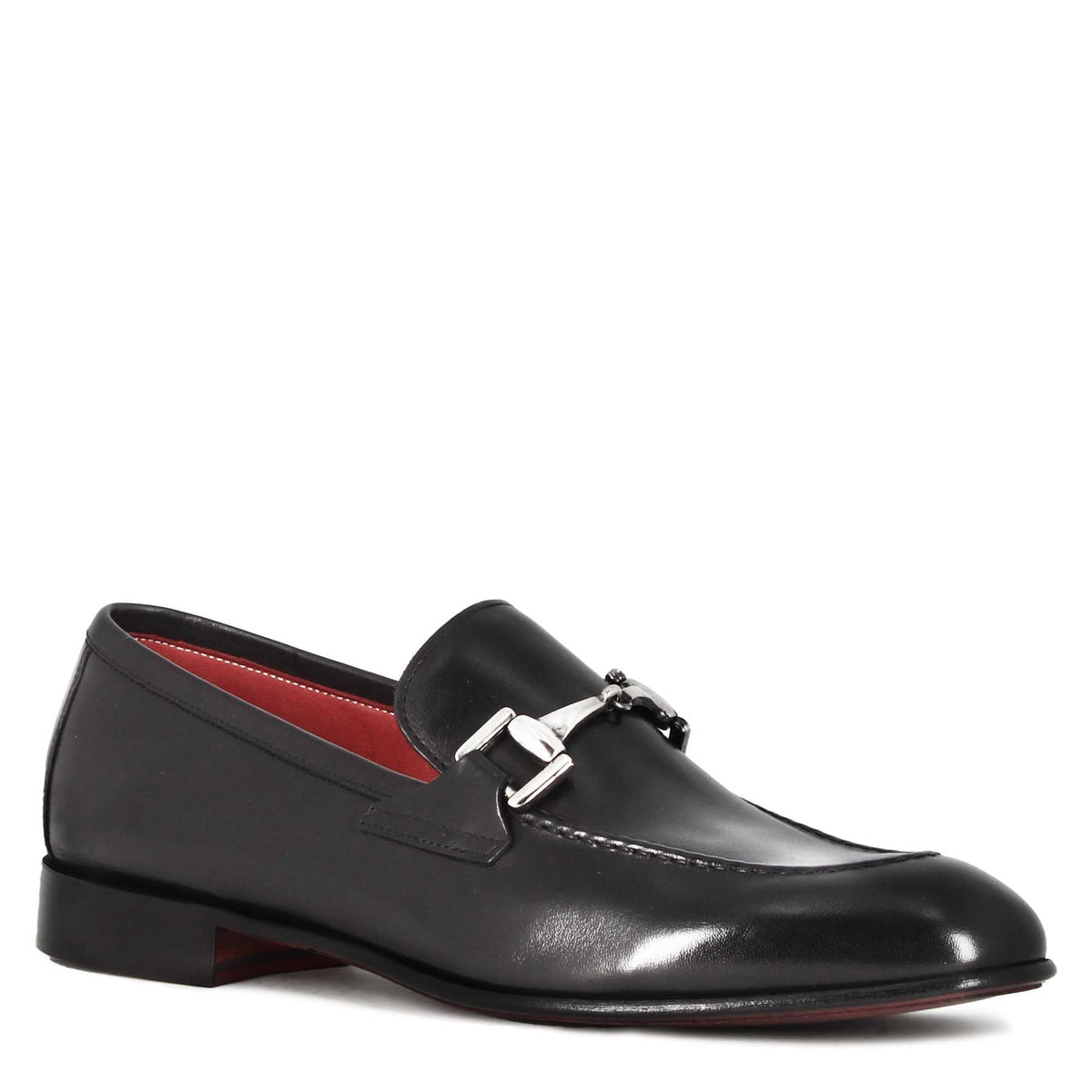 Mocassin classique à mors pour homme en cuir noir