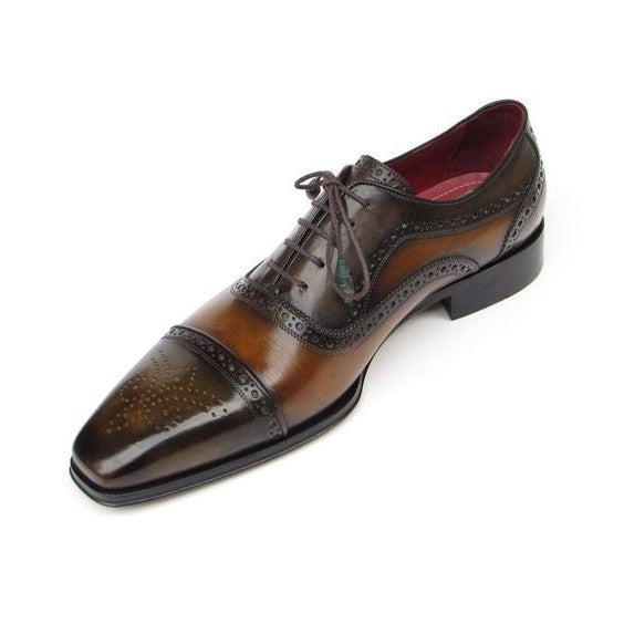 Handmade Men's Brown Leather Brogue Oxfords