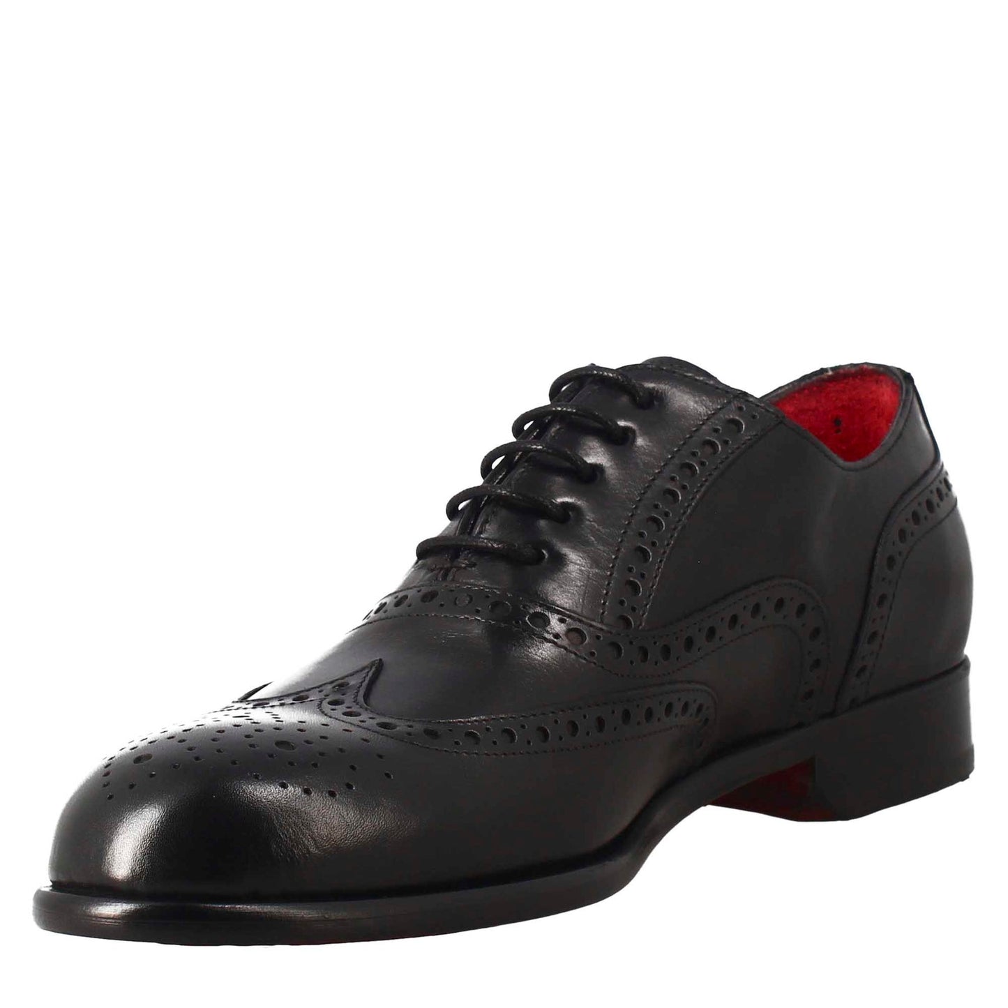 Men's elegant black leather oxford brogue