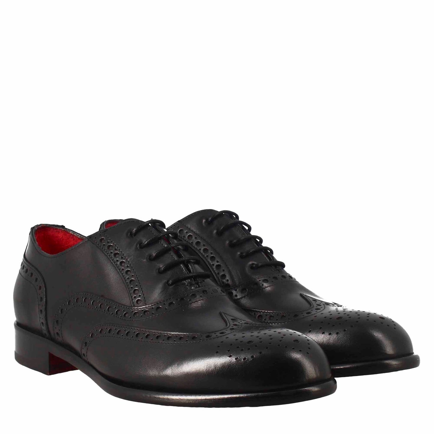 Men's elegant black leather oxford brogue