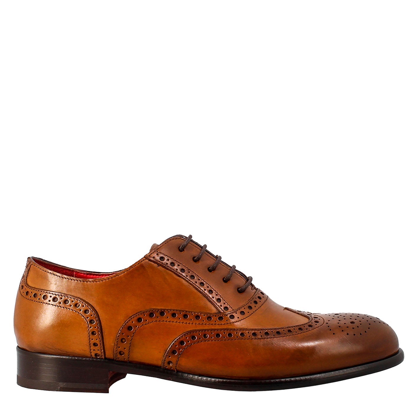 Eleganter Oxford-Brogue aus braunem Leder für Herren