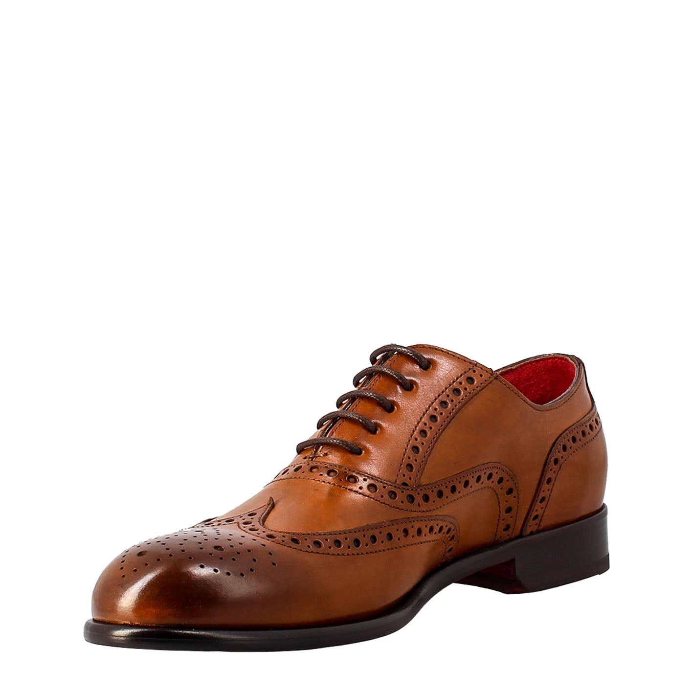 Eleganter Oxford-Brogue aus braunem Leder für Herren