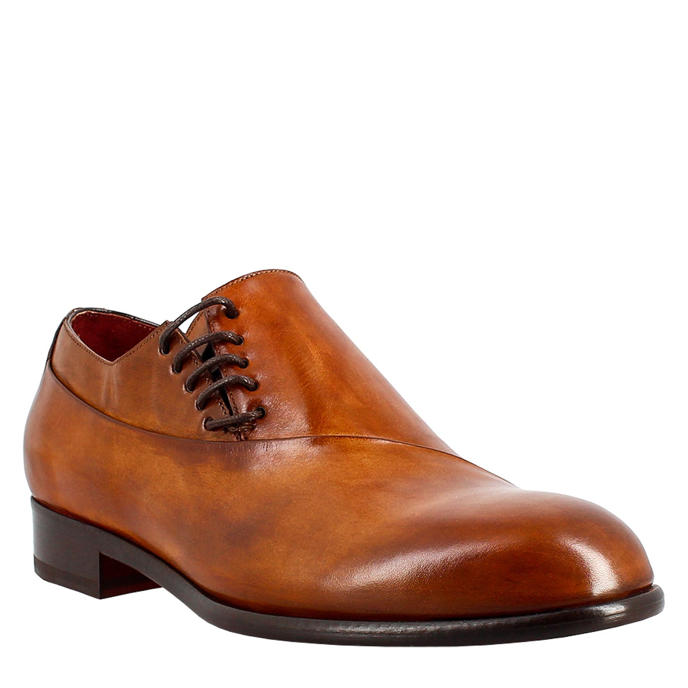 Men's elegant sienna brown leather oxford