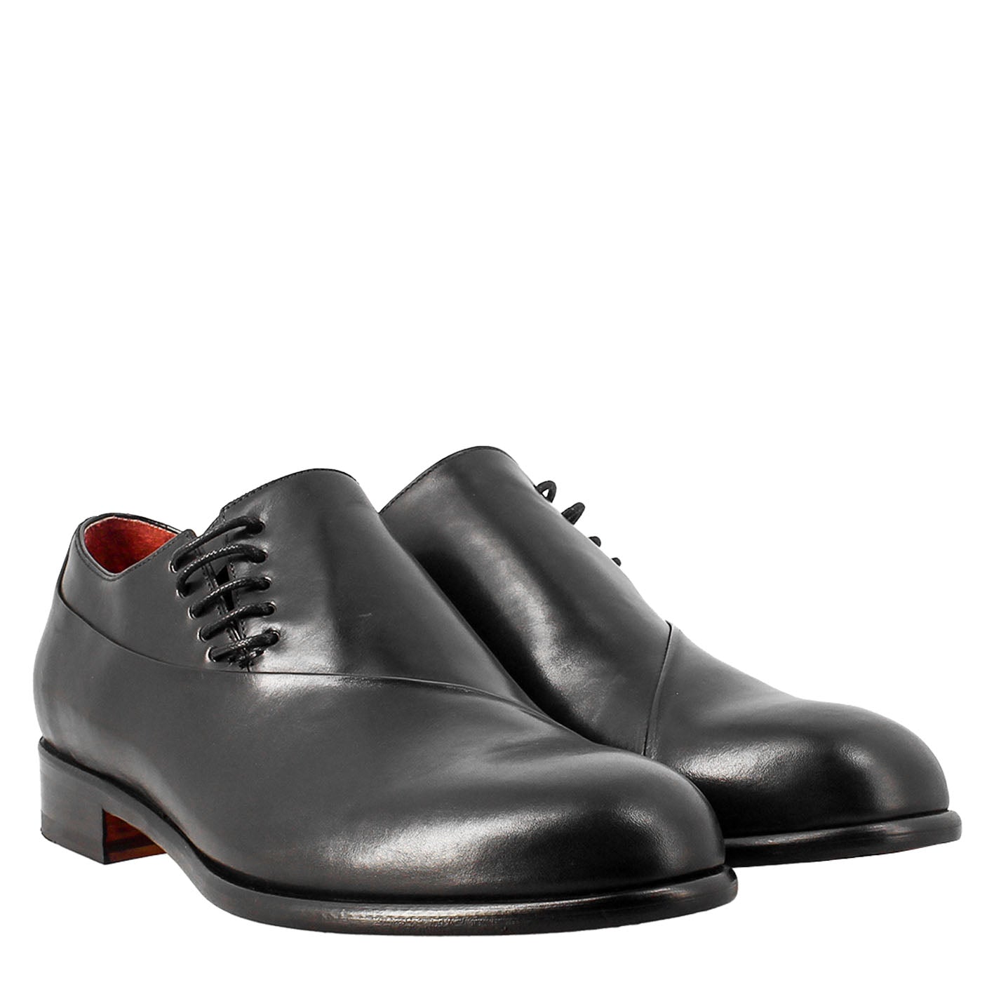 Men's elegant black leather oxford