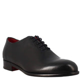 Men's elegant black wholecut leather oxford