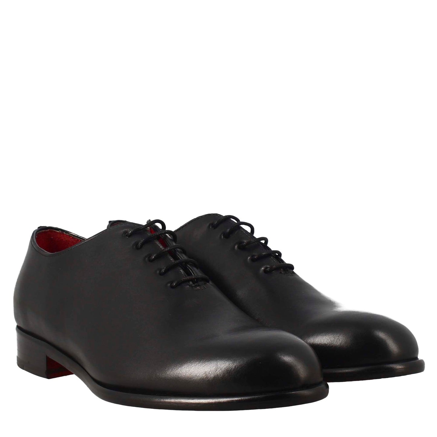 Men's elegant black wholecut leather oxford