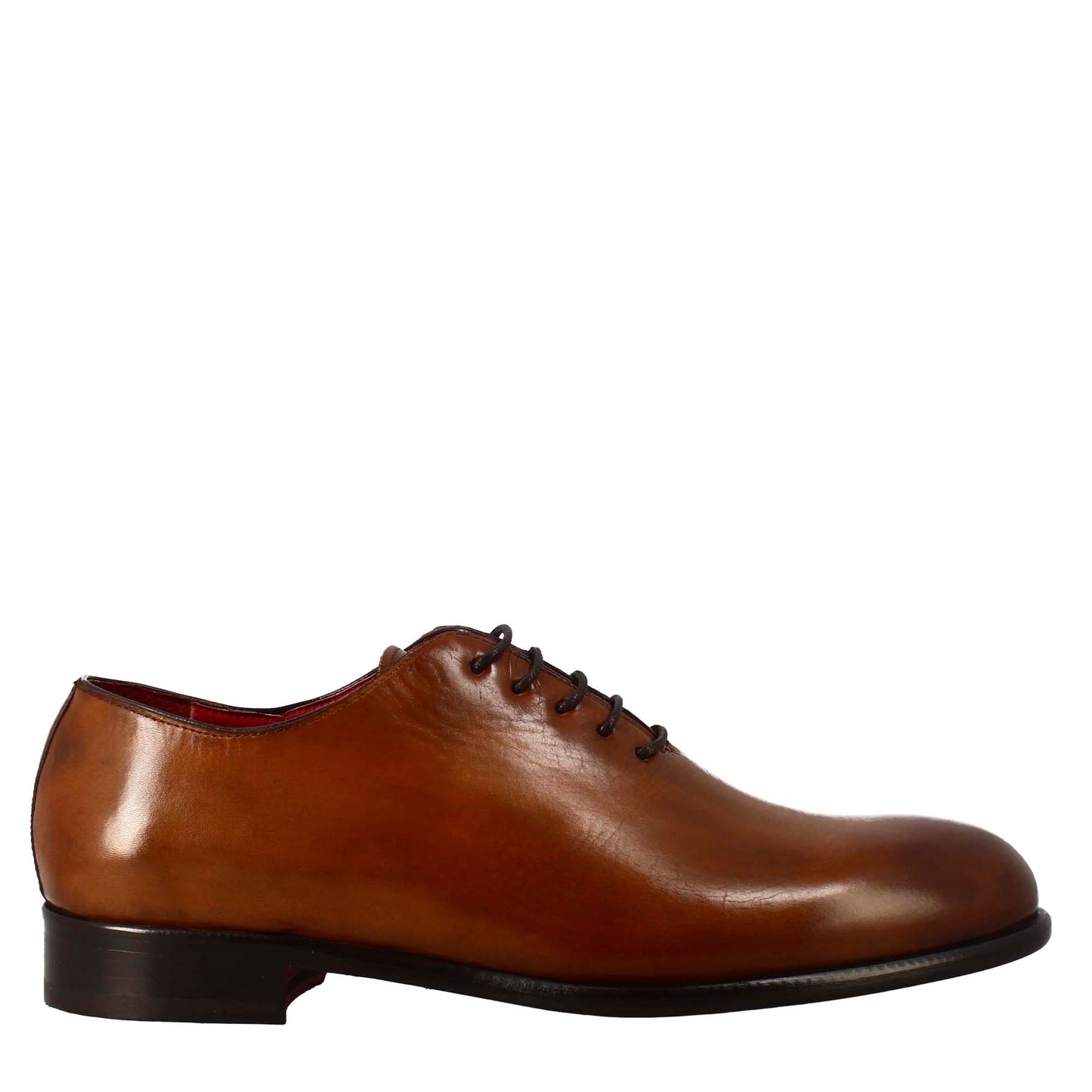 Men's elegant sienna brown wholecut leather oxford