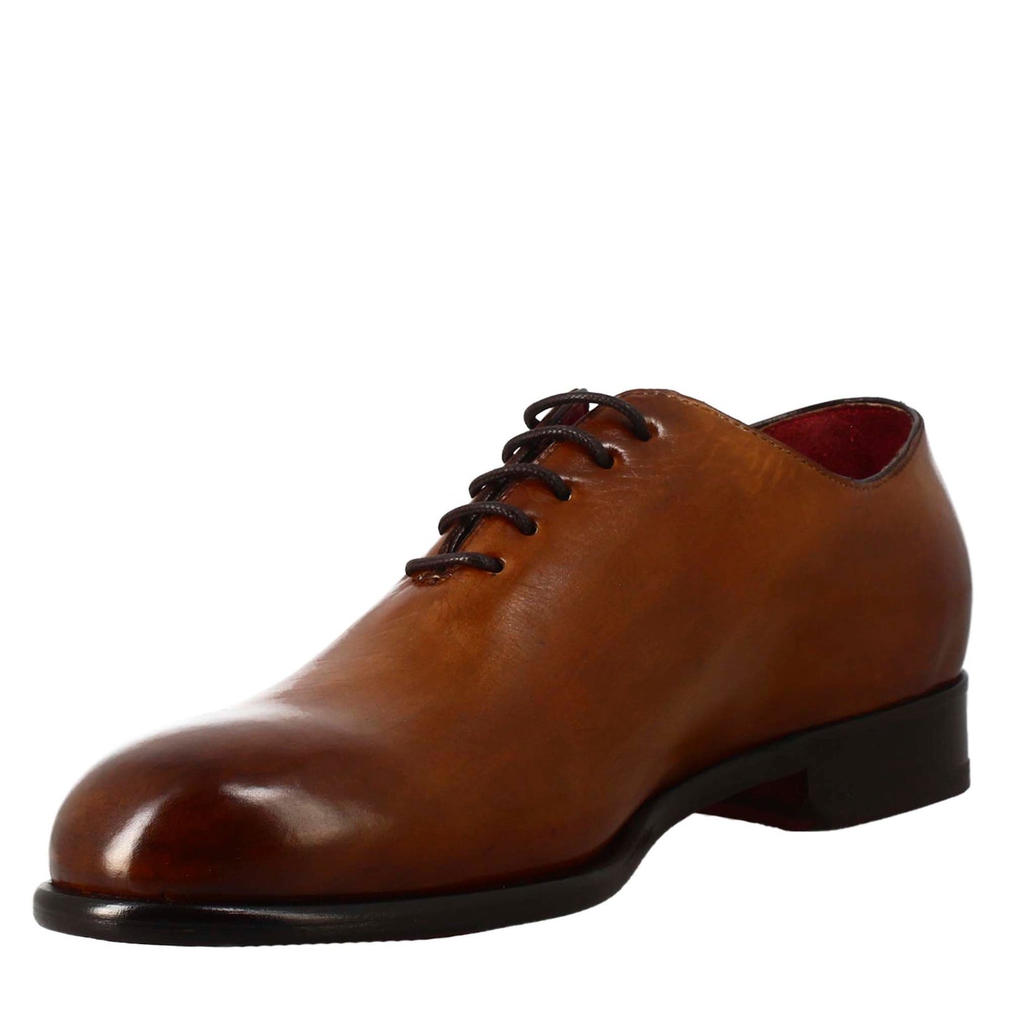 Men's elegant sienna brown wholecut leather oxford