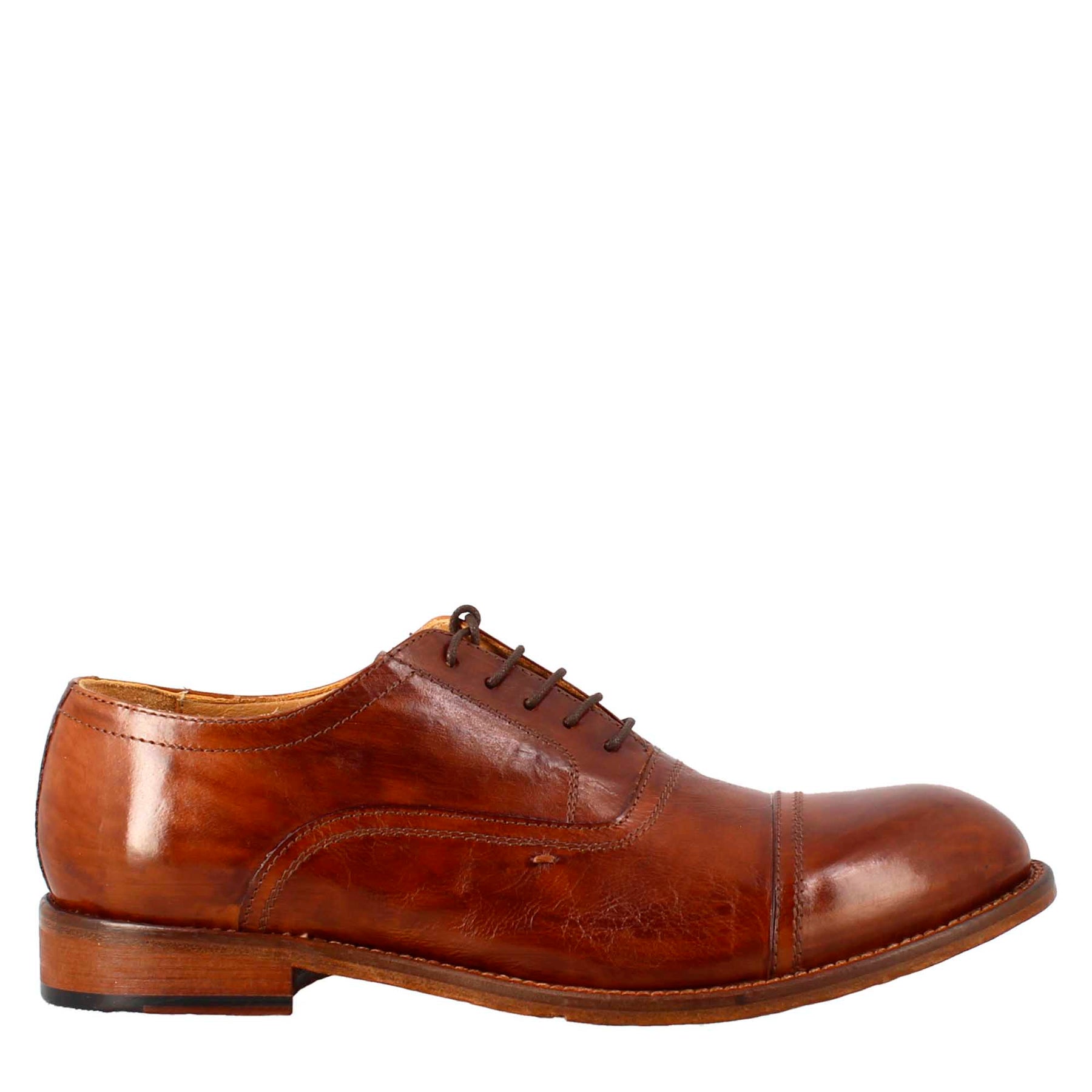 Eleganter Oxford-Schuh für Herren im Vintage-Stil aus braunem Leder