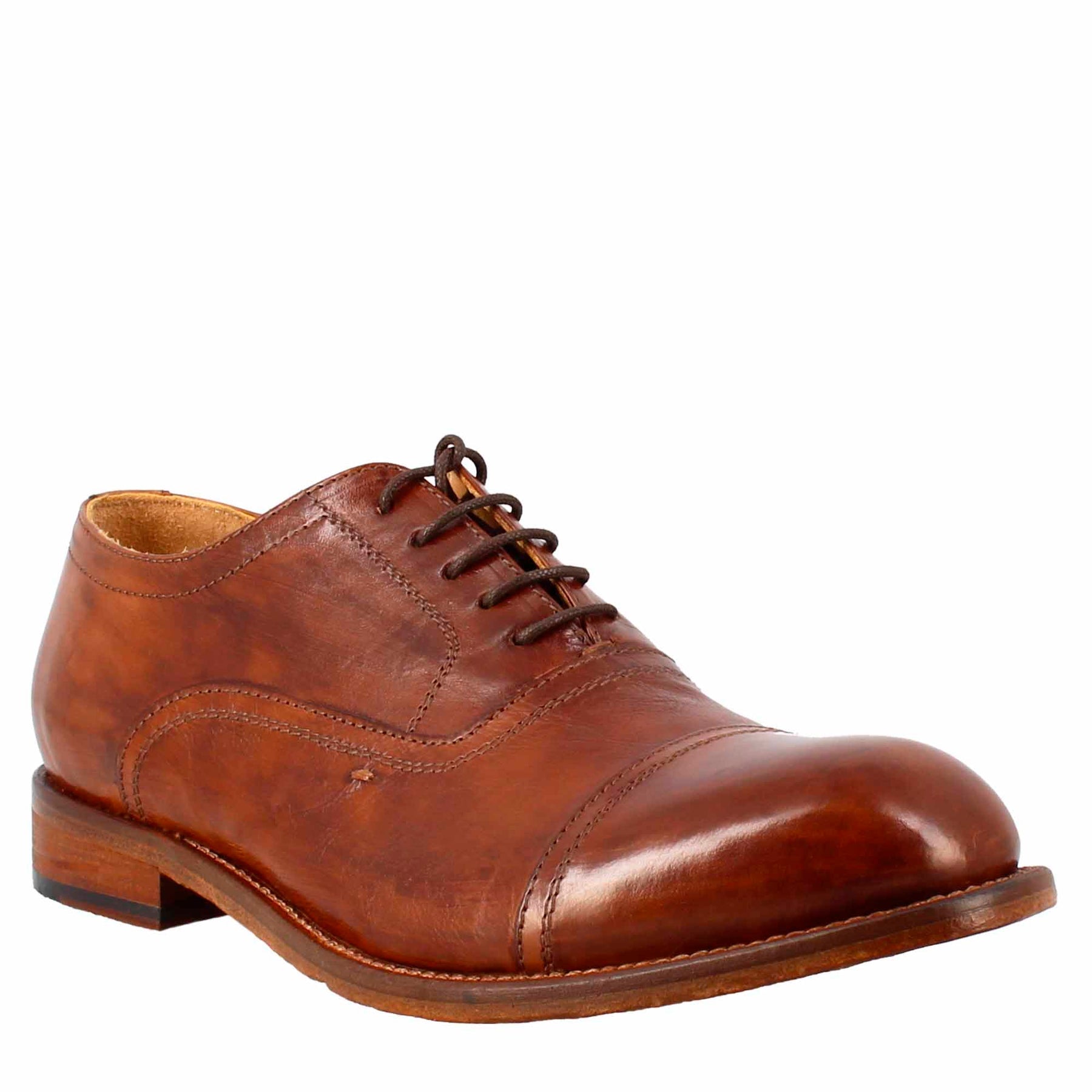 Eleganter Oxford-Schuh für Herren im Vintage-Stil aus braunem Leder
