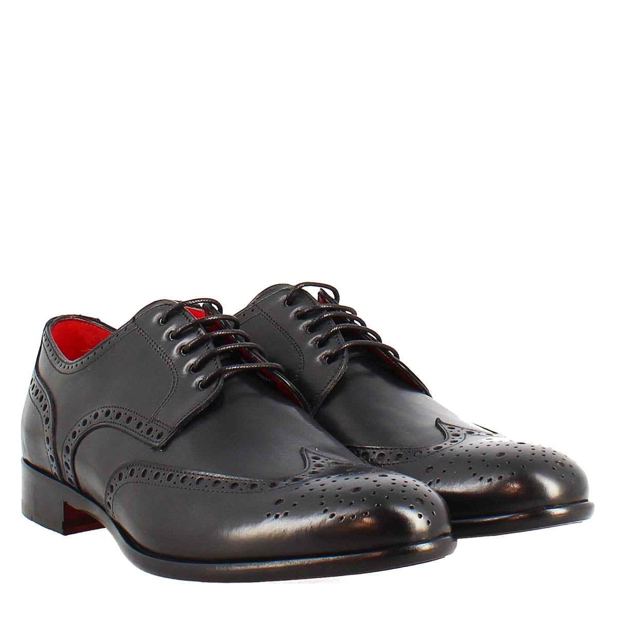 Handmade brogues shoes for men in black leather