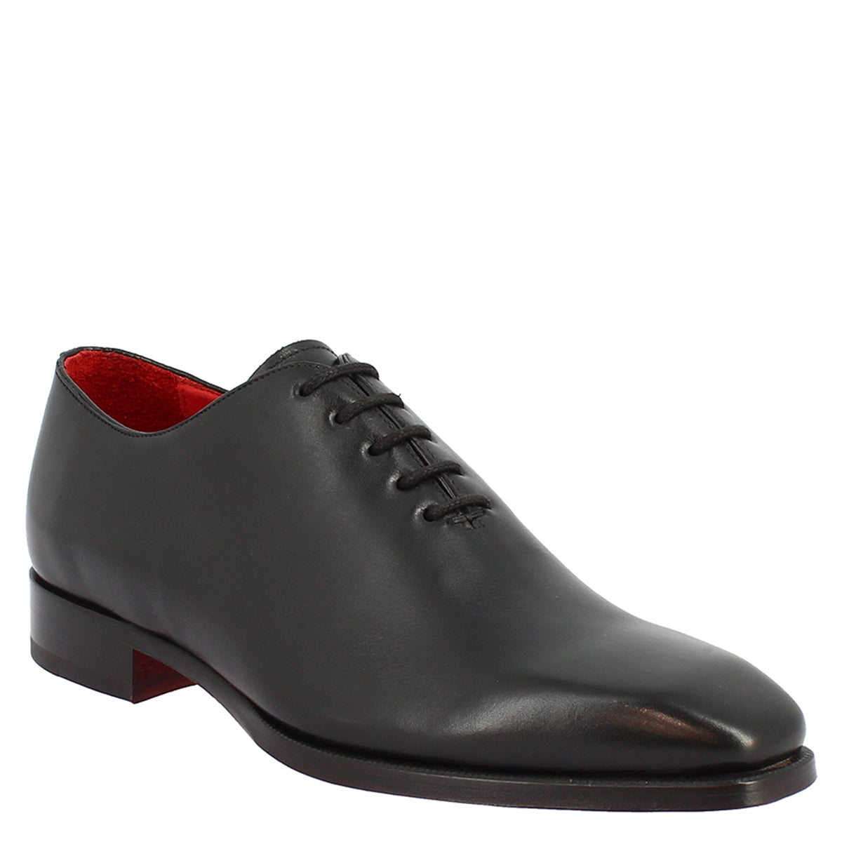 Handmade men's lace-up shoes in black leather with laces