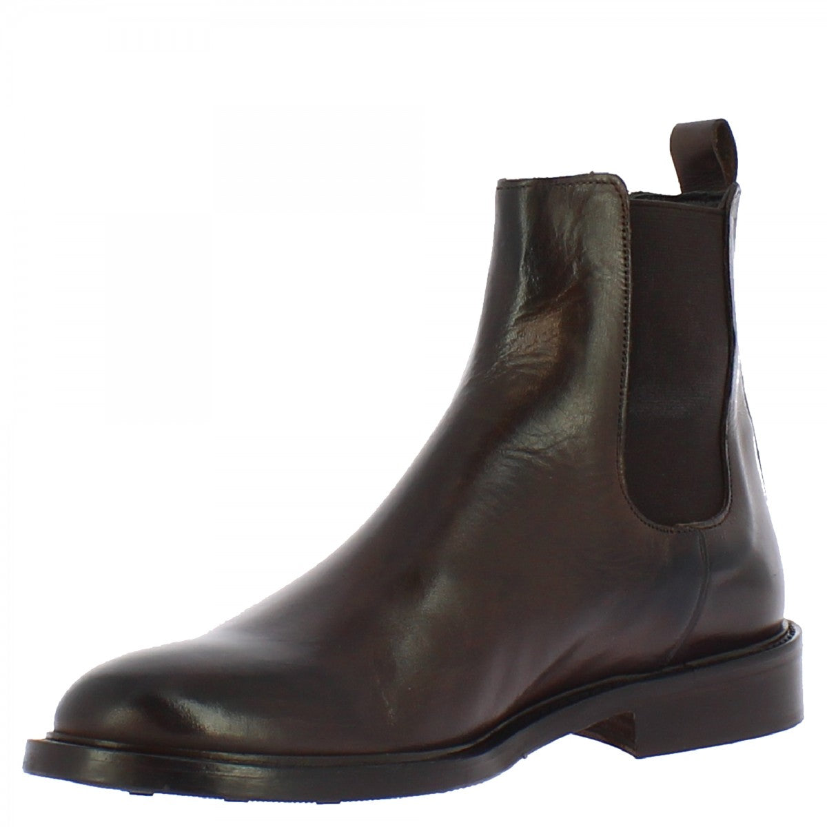 Classic men's handmade ankle boots in brown leather