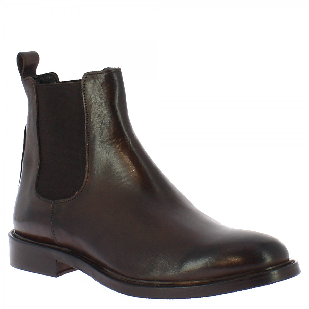 Classic men's handmade ankle boots in brown leather