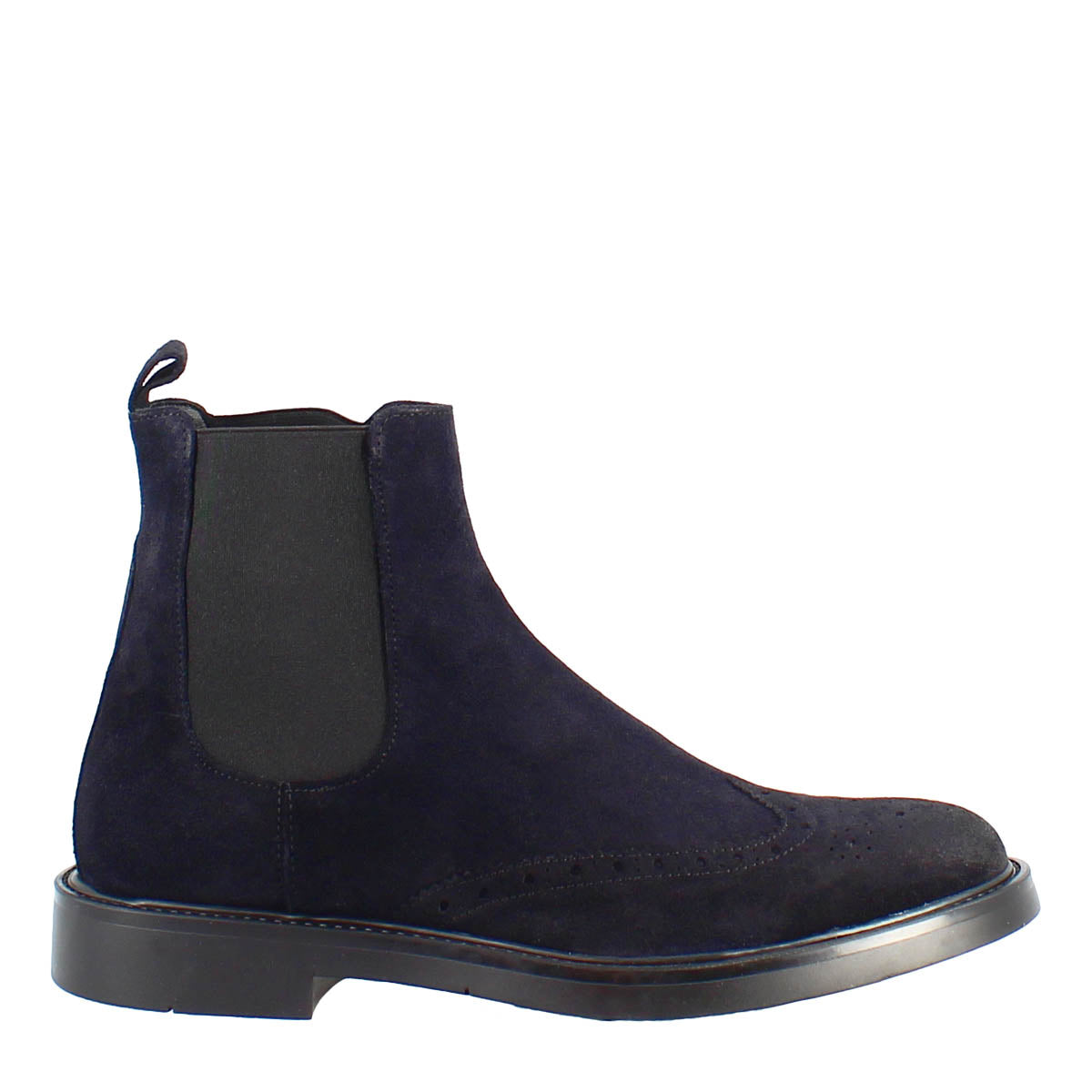 Chelsea-Boot aus blauem Wildleder mit Gummisohle