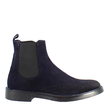 Chelsea-Boot aus blauem Wildleder mit Gummisohle