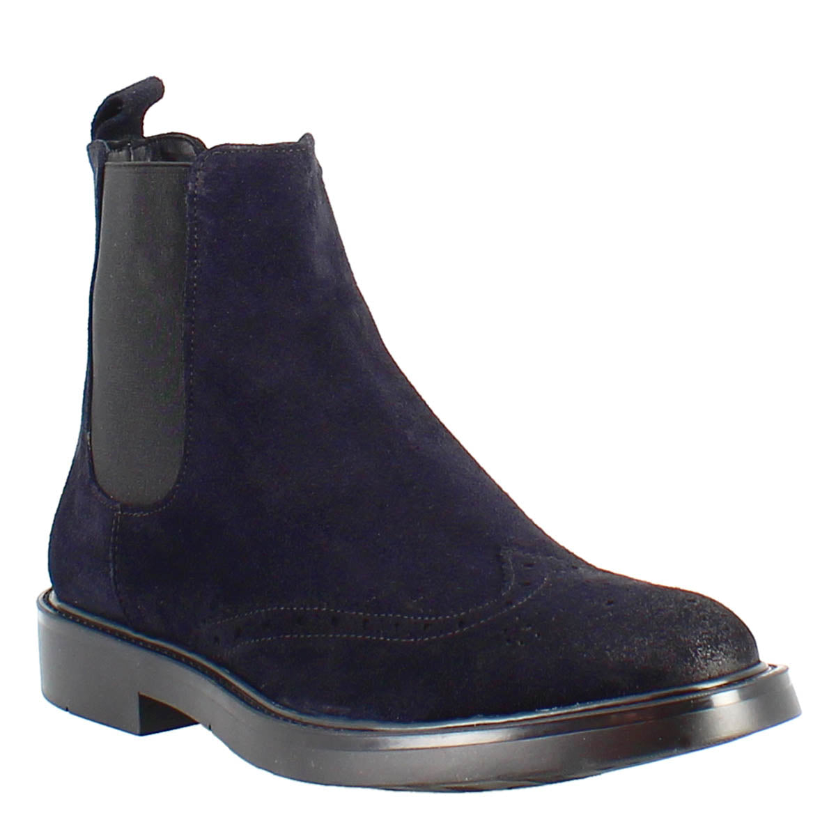Chelsea-Boot aus blauem Wildleder mit Gummisohle