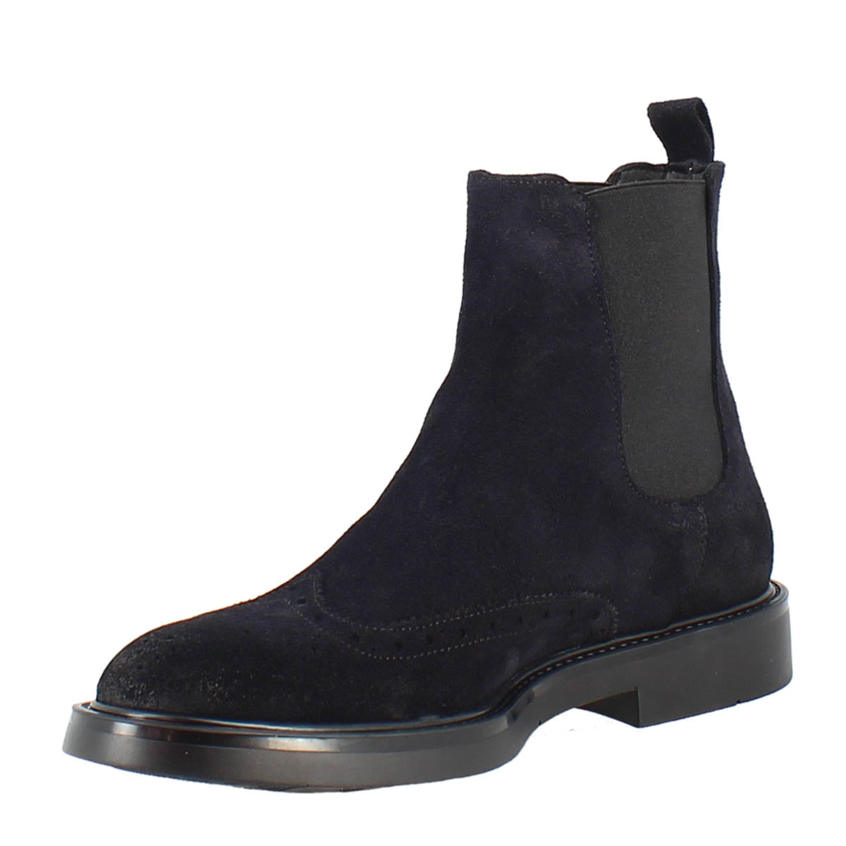 Chelsea-Boot aus blauem Wildleder mit Gummisohle
