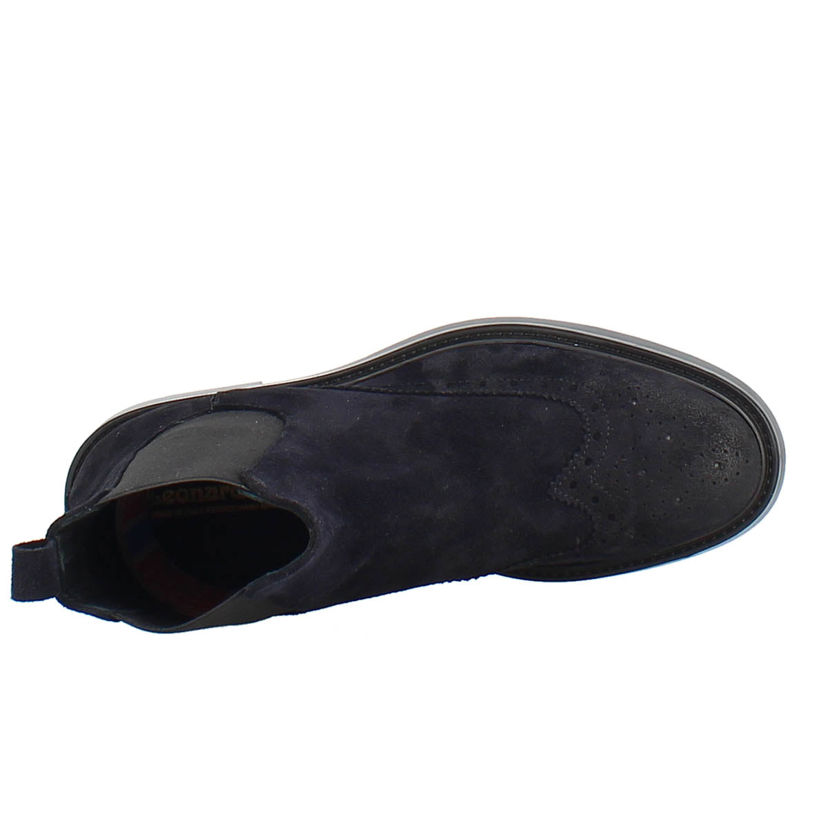 Chelsea-Boot aus blauem Wildleder mit Gummisohle