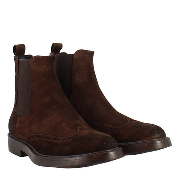 Chelsea Boot aus braunem Wildleder mit Gummisohle